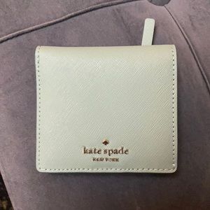 Sea foam green gray kate spade wallet like new!